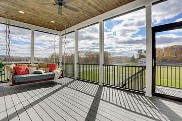 Back porch at a new home in PA