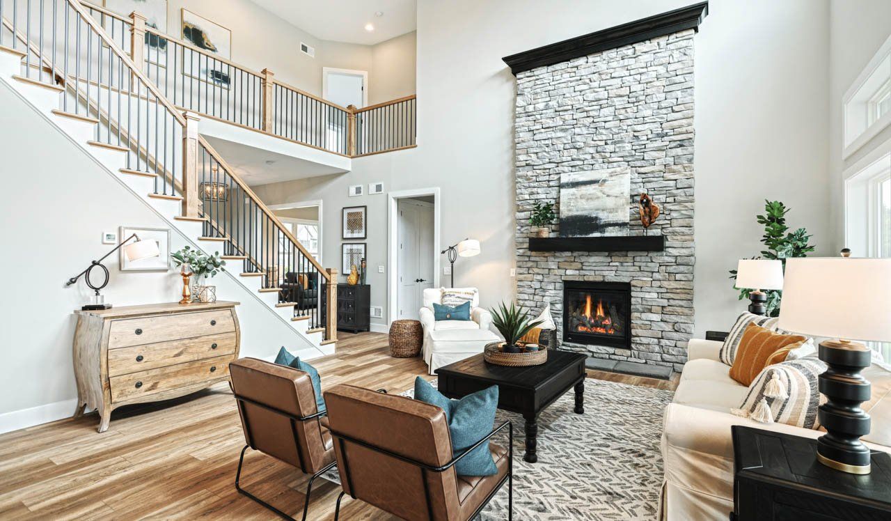 Silverbrooke model home with great room and fireplace