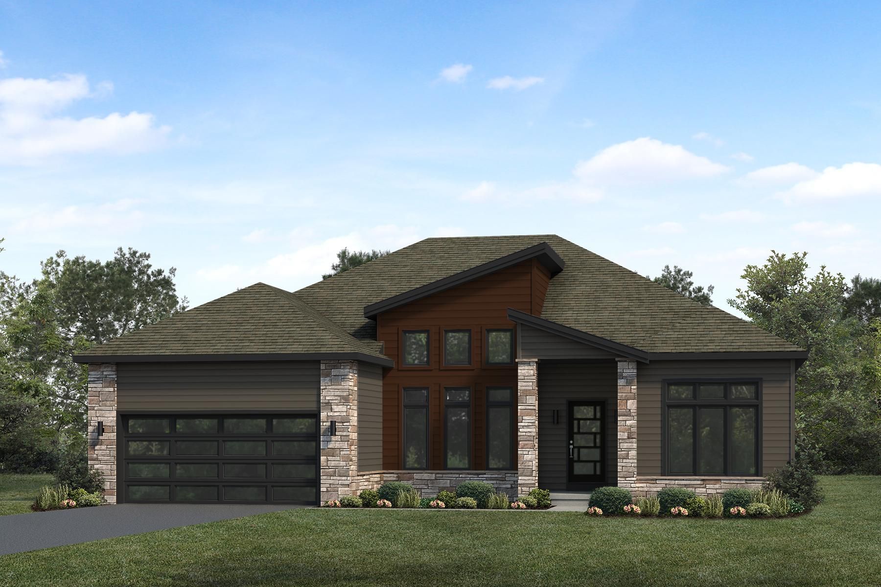 The Stonecroft Home Plan Design with a Contemporary Exterior