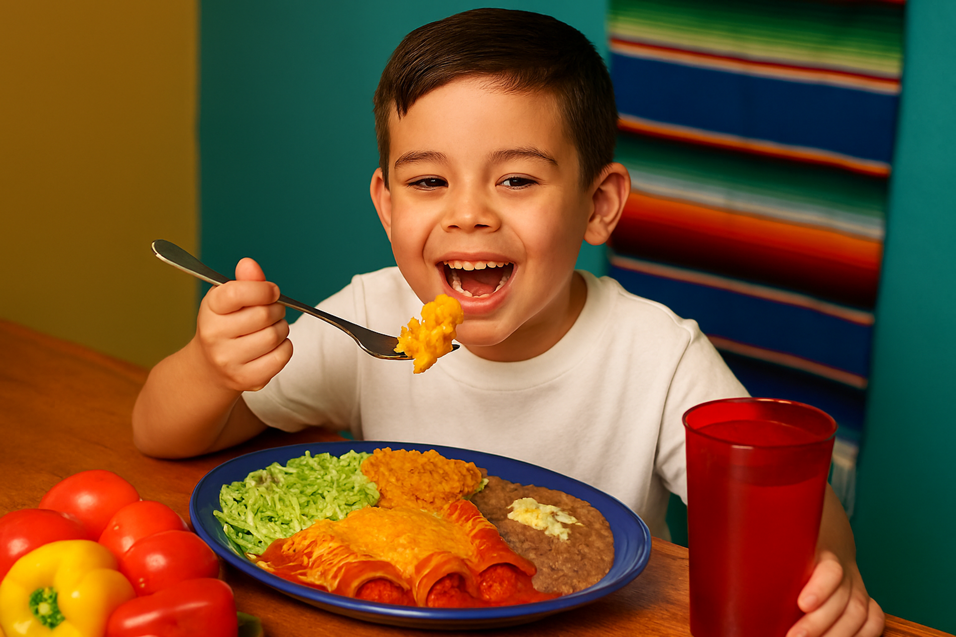 Child eating Mexican Food
