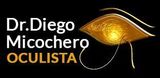 Dr. Diego Micochero Oculista Logo per il Dott. Diego Micocero, oculista, con un occhio dorato stilizzato su sfondo nero.