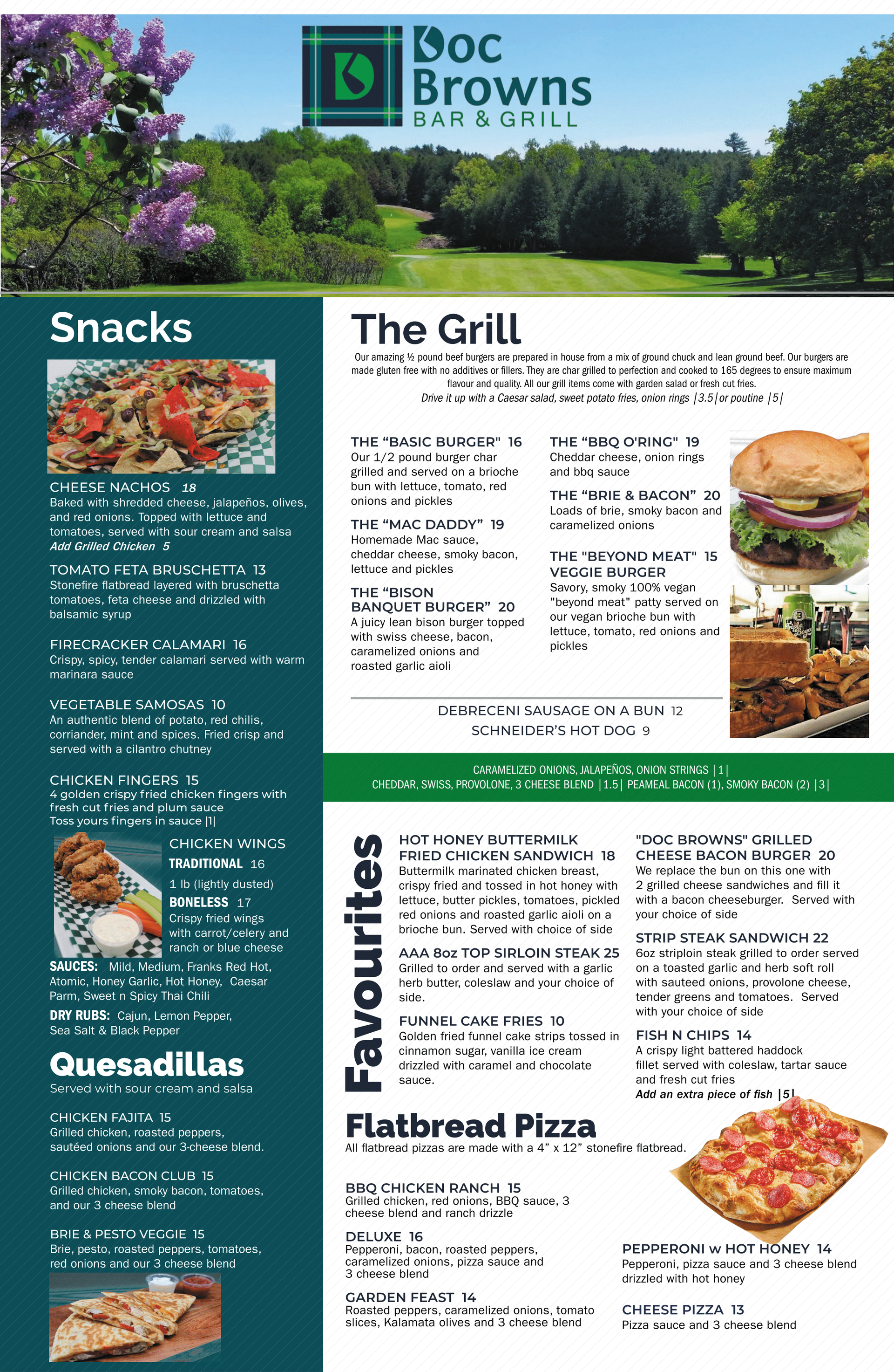 A menu for a restaurant.