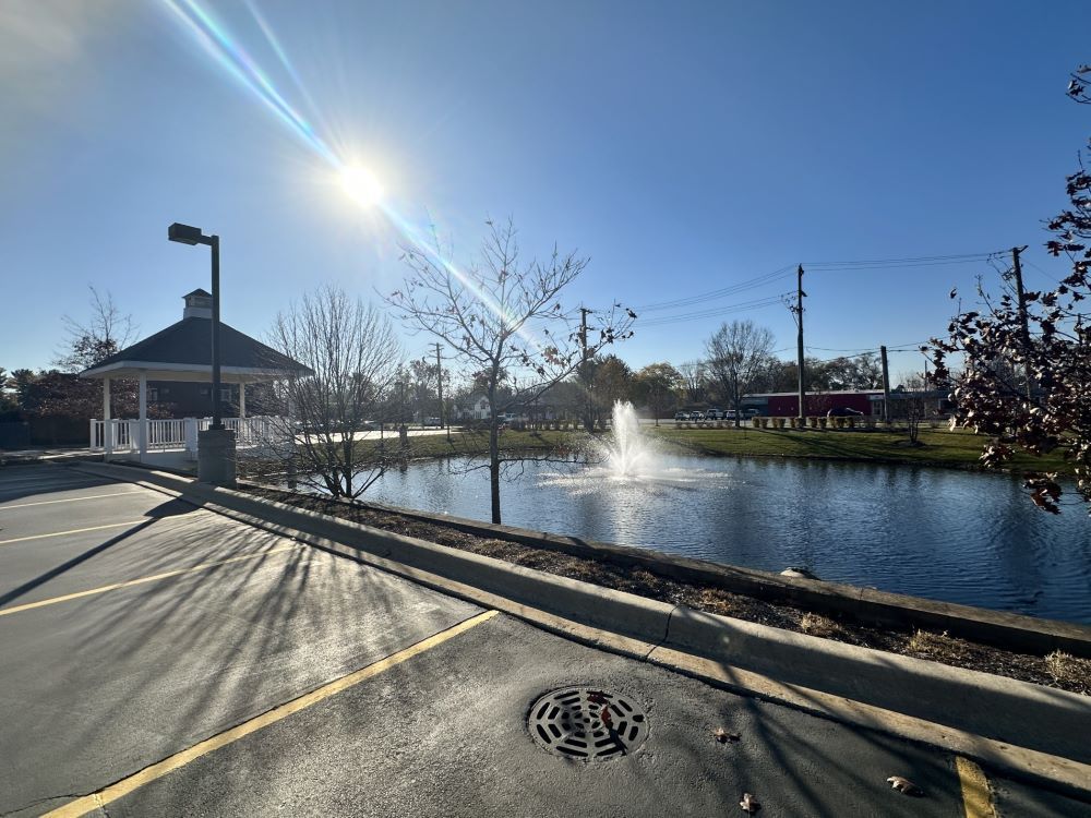 Kurtz Memorial Chapel with Pond and Fountain
