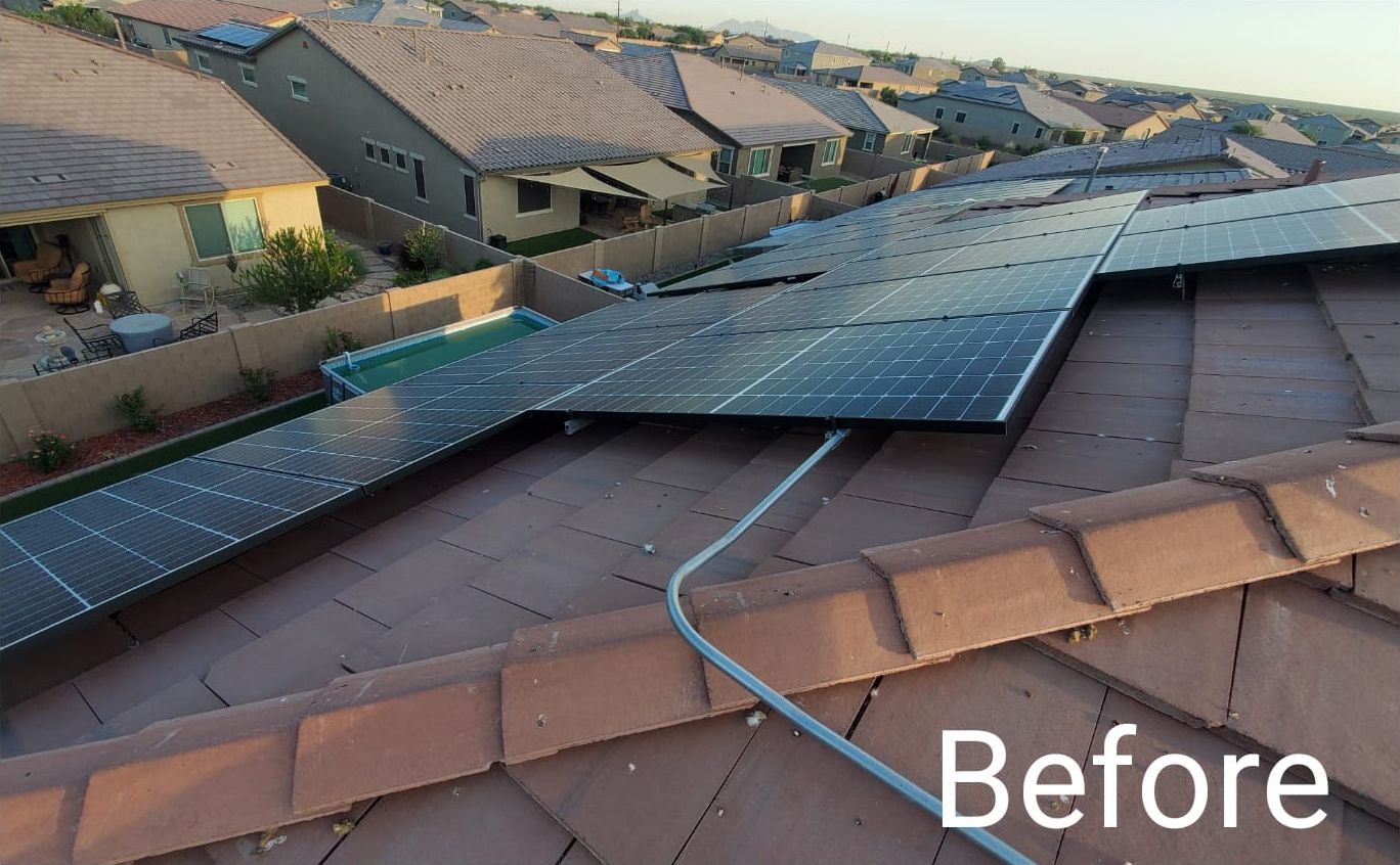 Before Solar Panel Cleaning