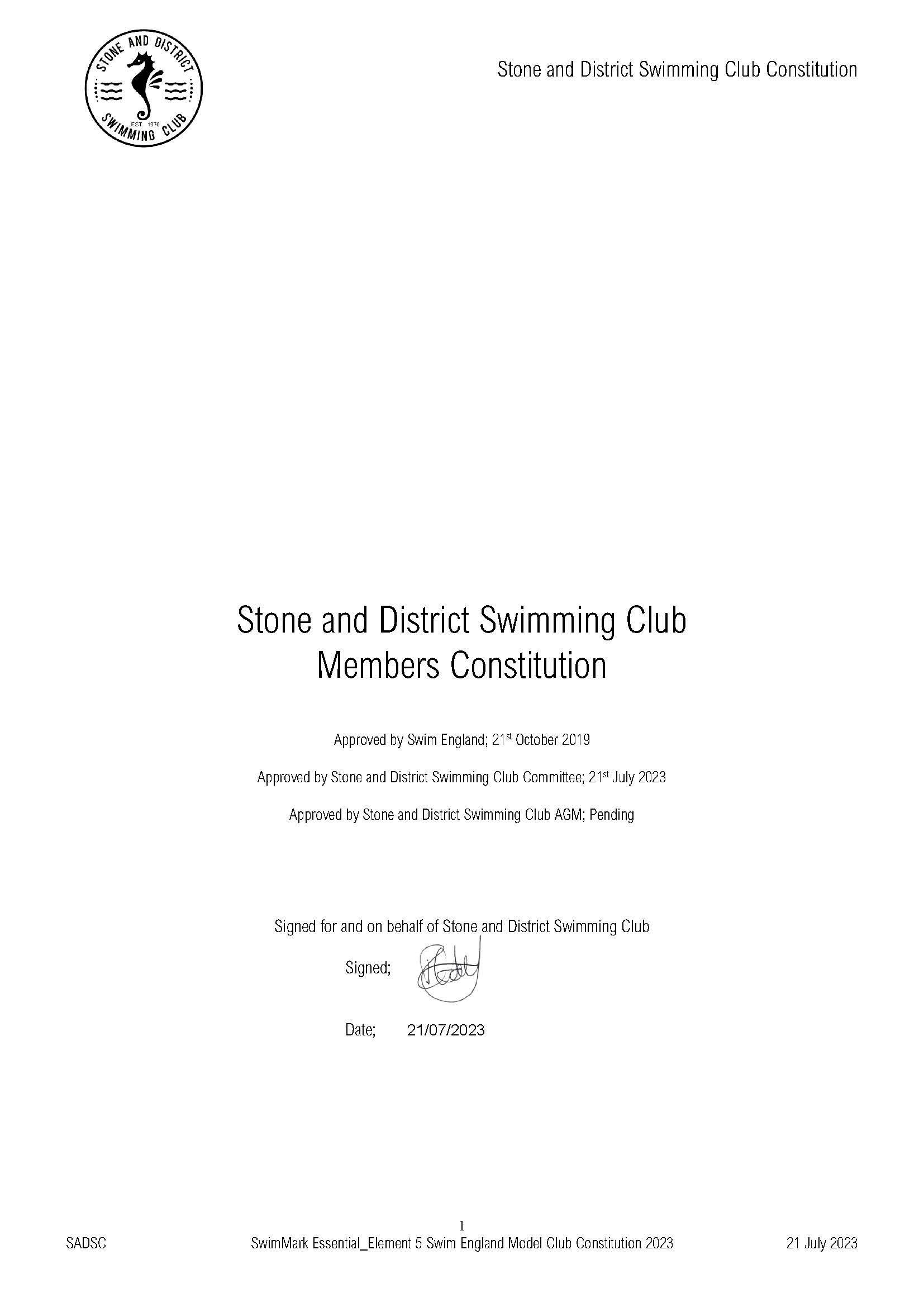 SADSC Club Constitution