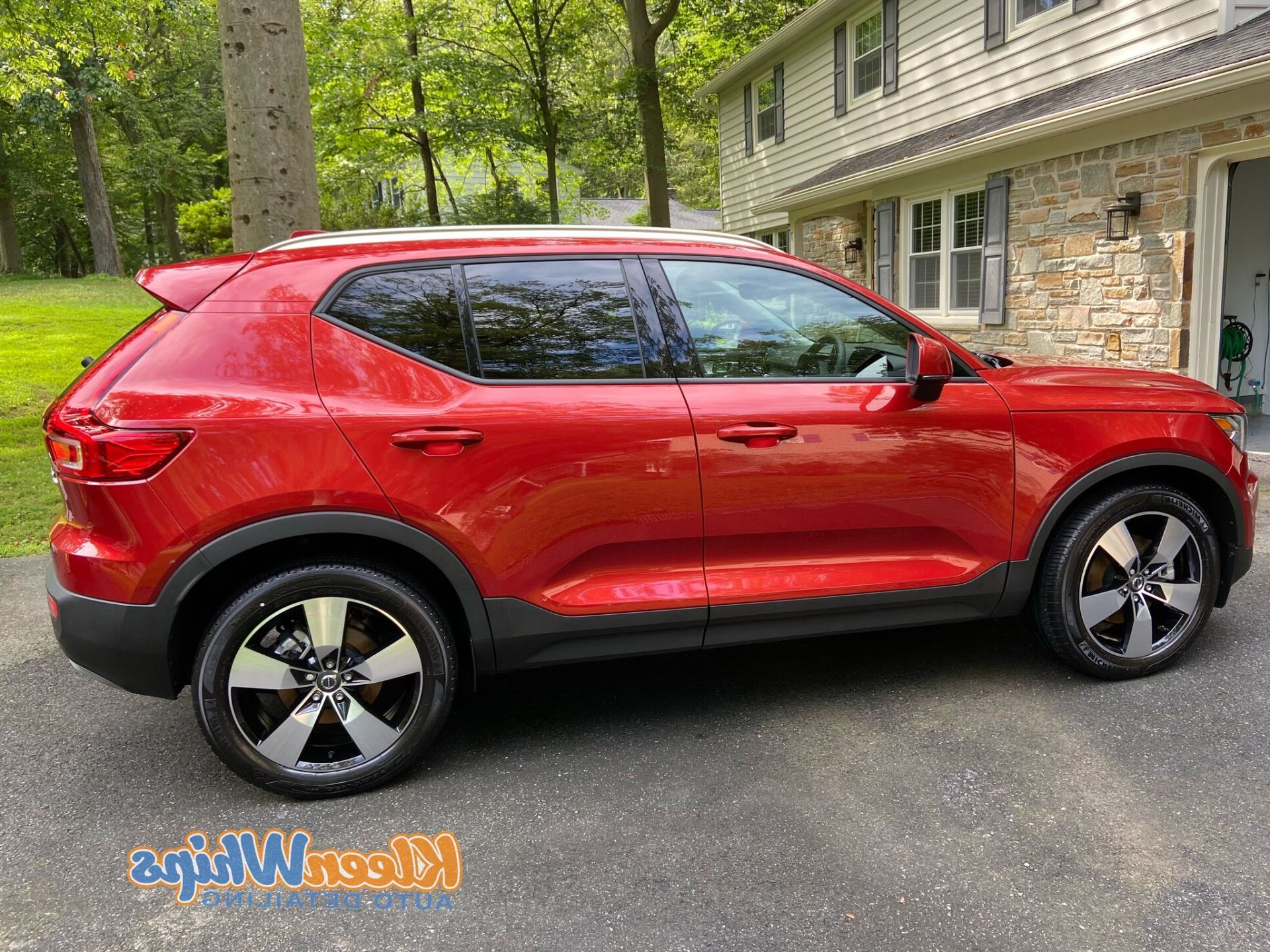 red auto detailed car