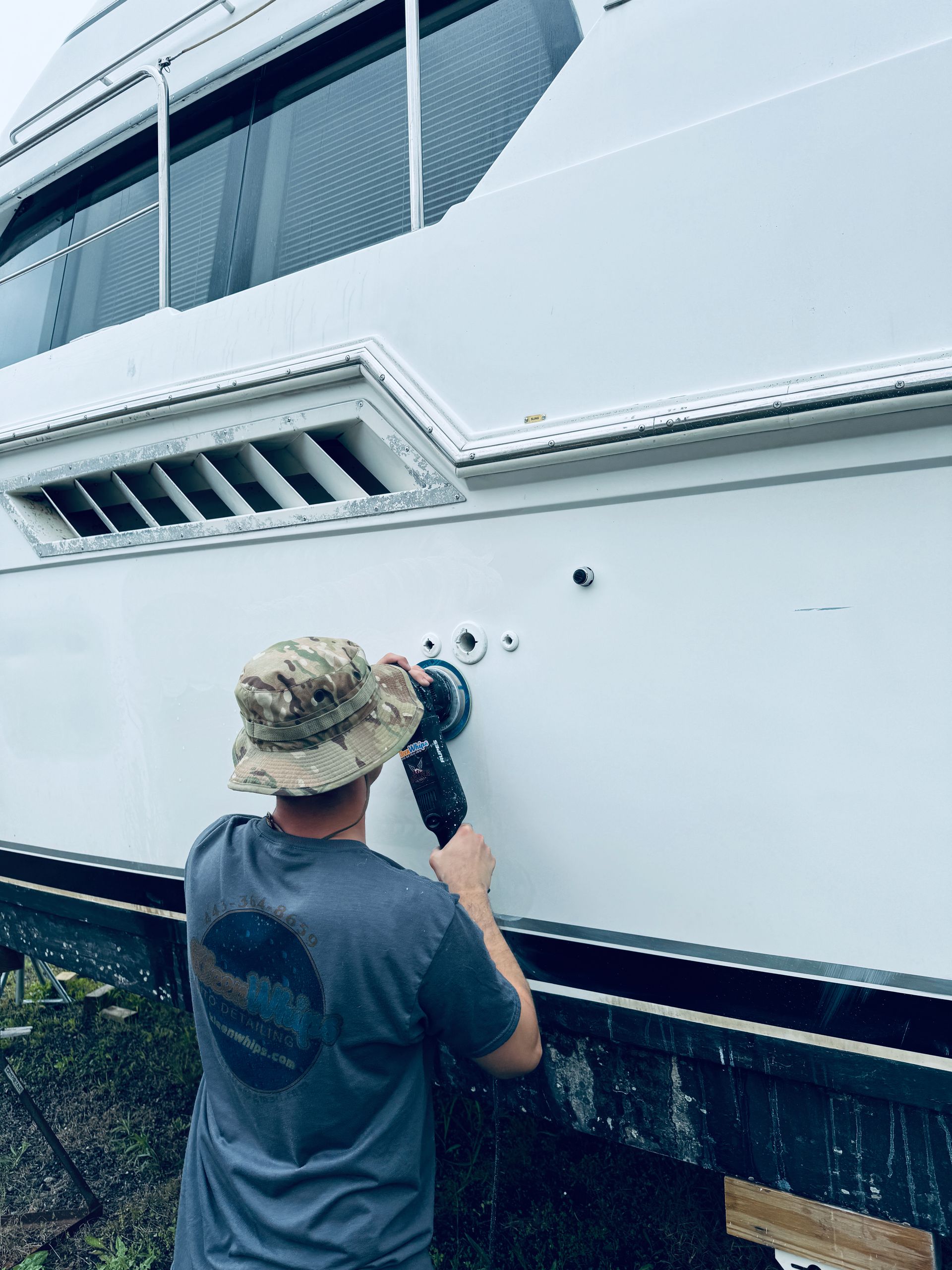 A sink on a boat with the lid open
