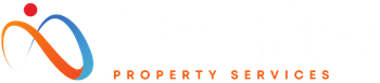 Orange and blue abstract logo with “PROPERTY SERVICES” text on a white background