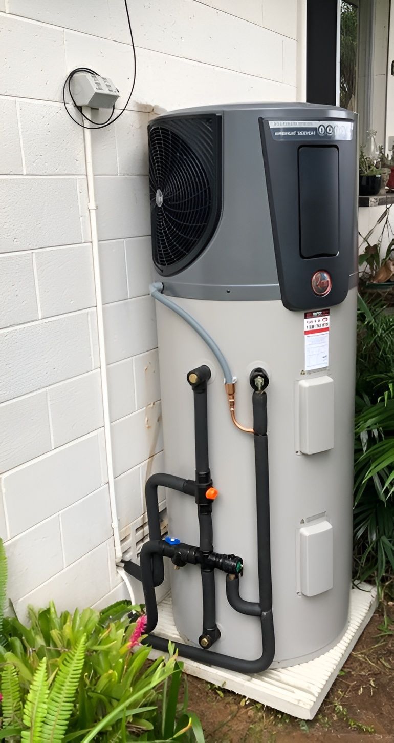 Heat Pump Water Heater Unit Mounted on a Concrete — Taps 'R' Us in Buderim, QLD