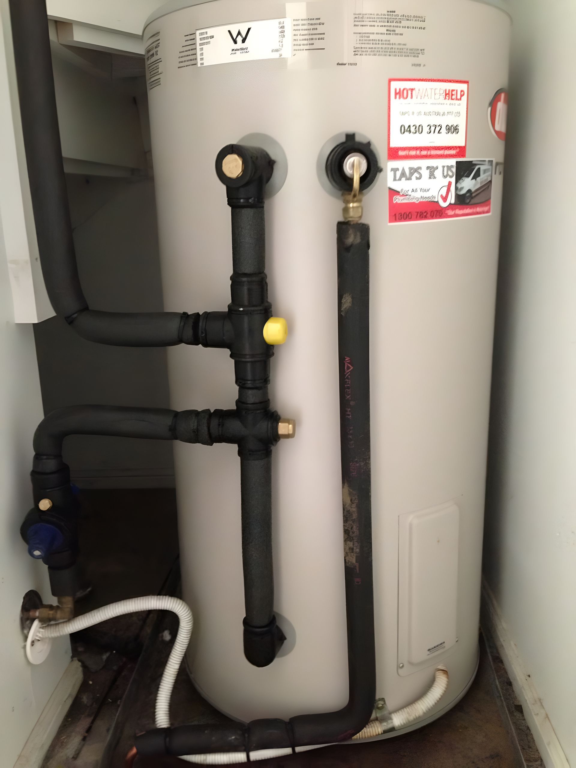 Water Heater With Black Pipes and Insulation — Taps 'R' Us in Kunda Park, QLD