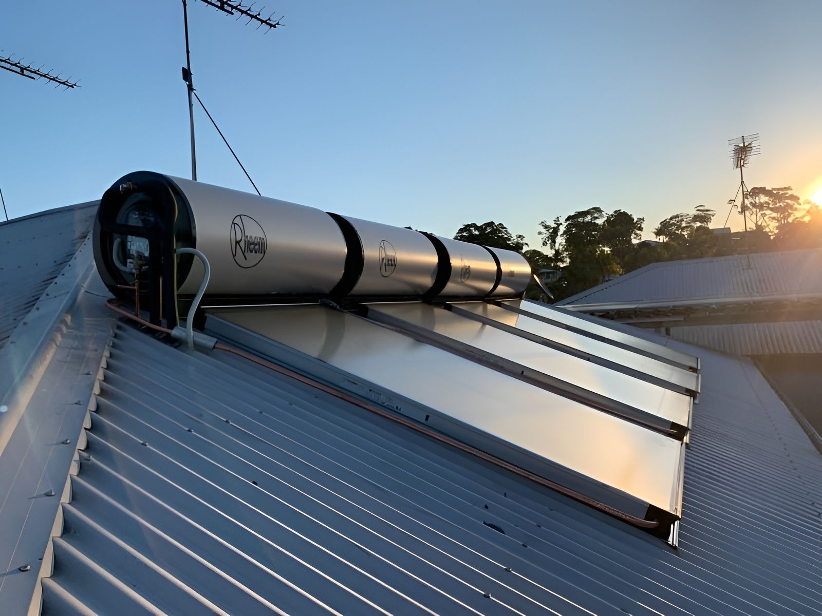 Solar Water Heater on a Rooftop — Taps 'R' Us in Kunda Park, QLD
