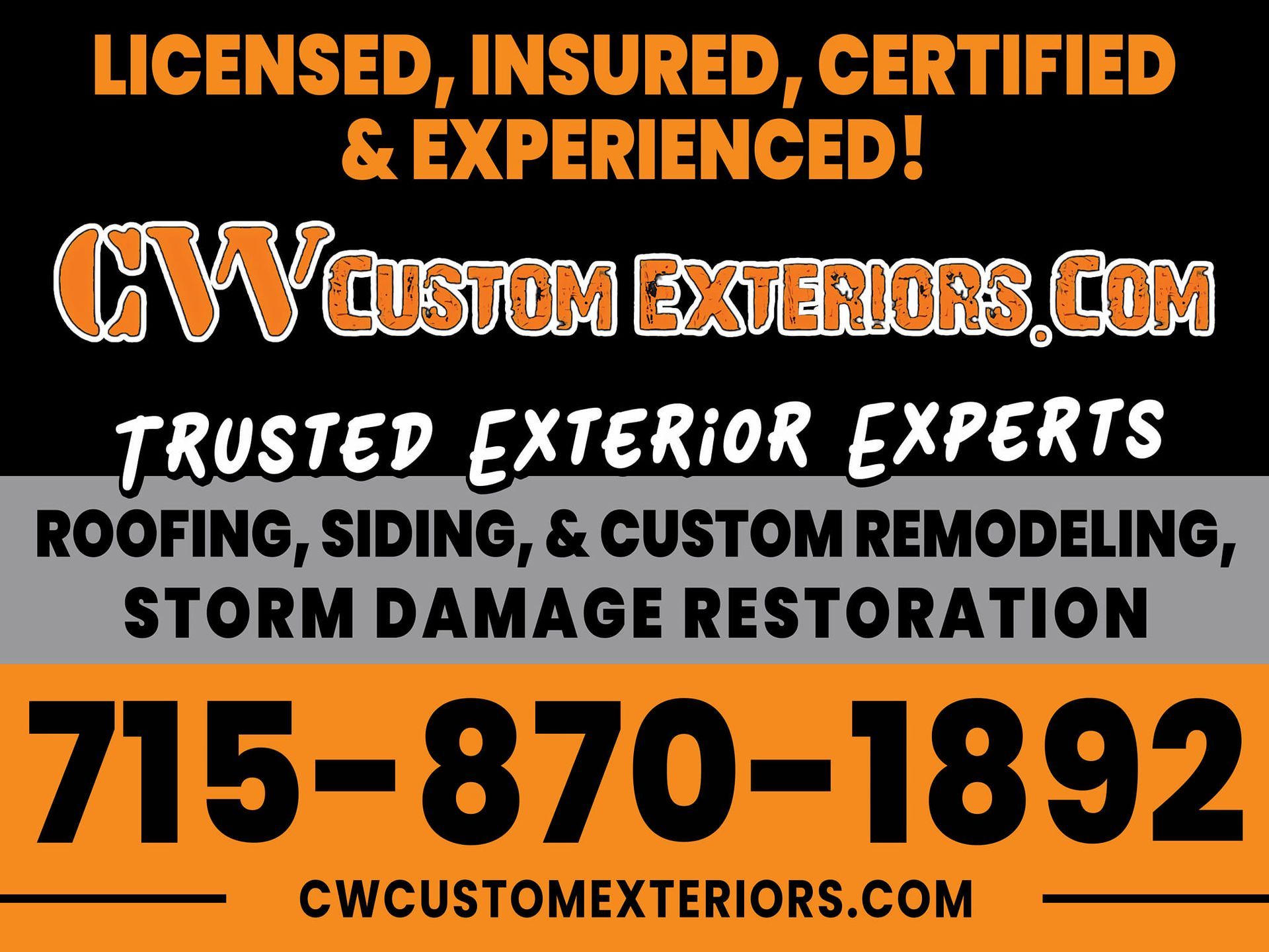Business Advertisement — Wausau, WI — CW Custom Exteriors
