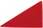 Red triangular wedge on a white background
