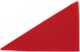 Red triangular wedge on a white background