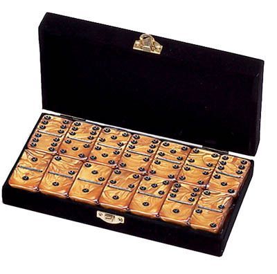 Domino Double Six Gold In Velvet Case