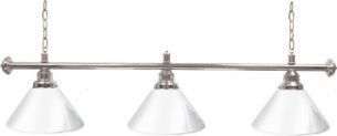 Pool Table Light White 3 Shade Silver Hardware - 60 Inch