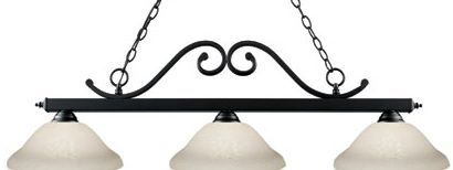 Z-Lite Pool Table Light - Windsor White Mottle Glass 3 Light Pool Table Light