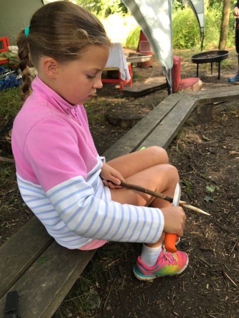 little girl with a knife