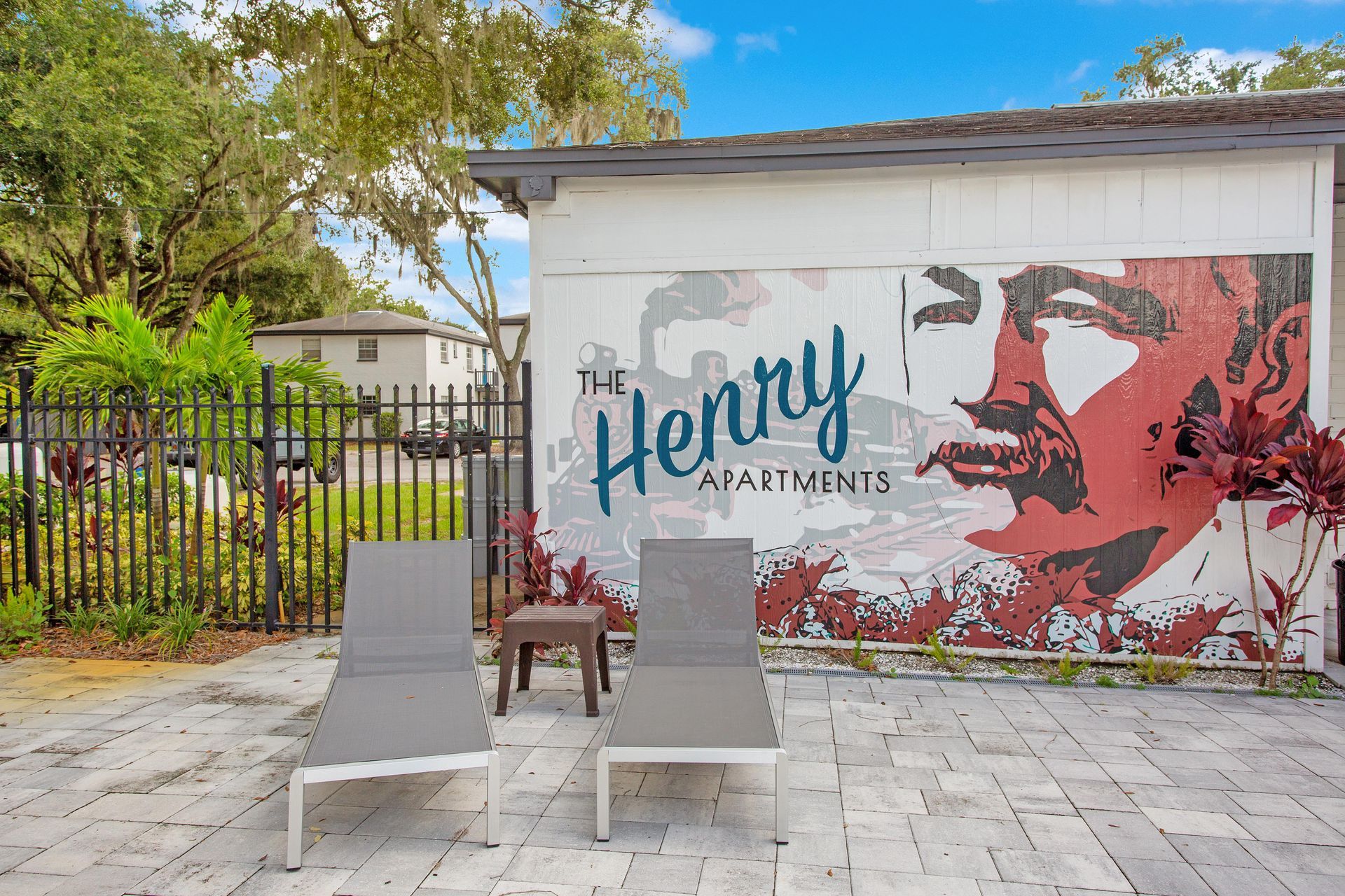 Pool seating at The Henry in Plant City, FL.