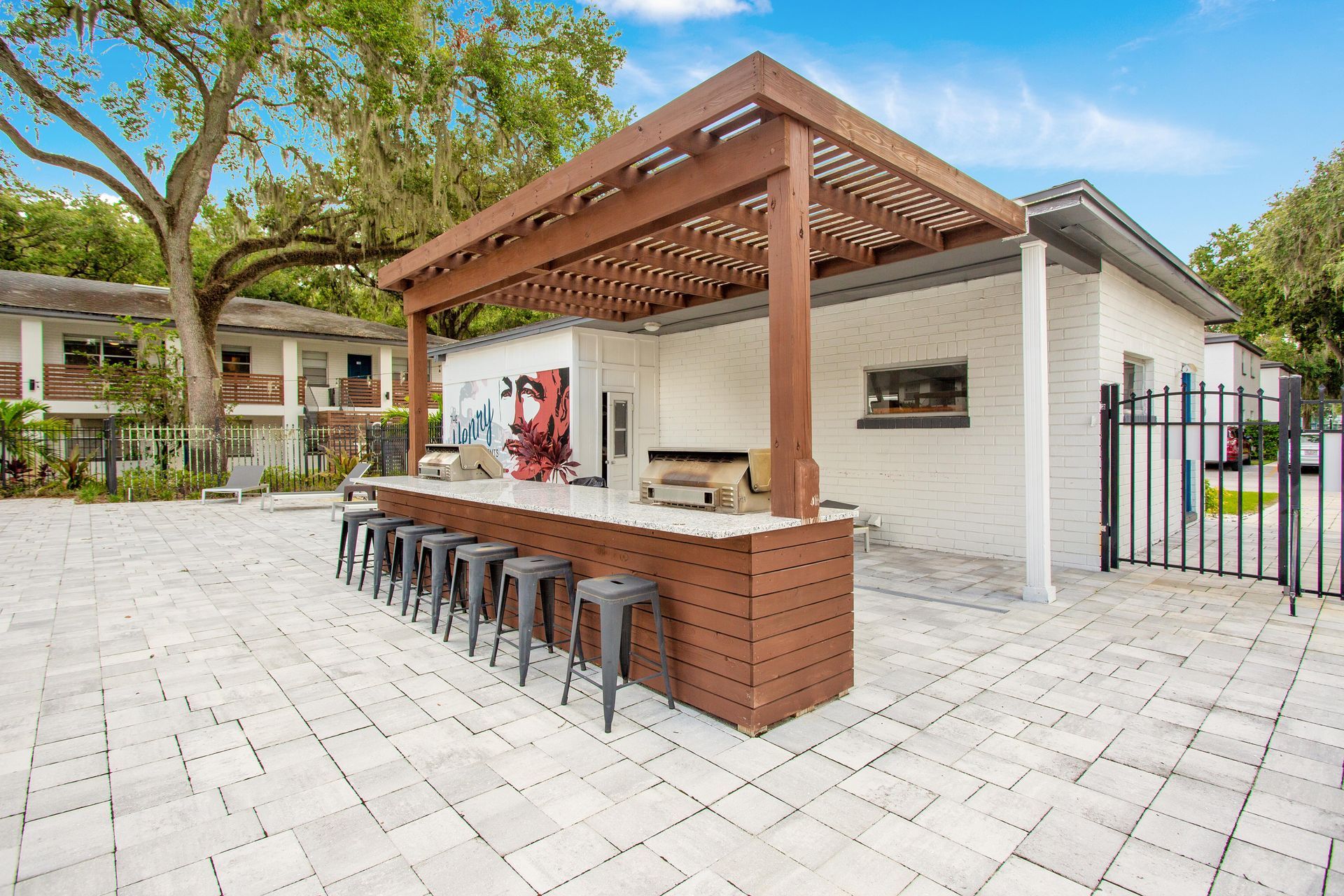 Outdoor bar at The Henry in Plant City, FL.