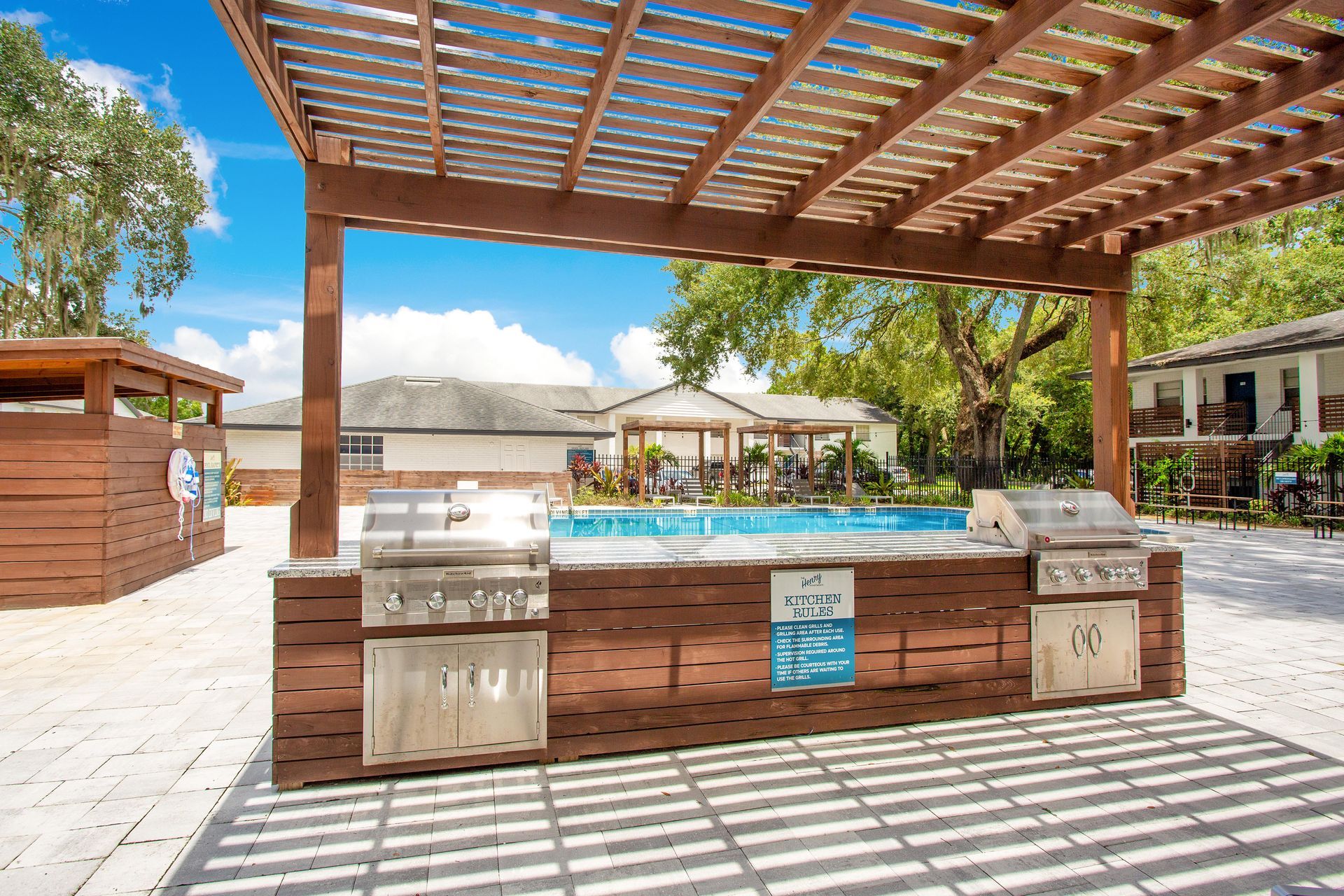BBQ area at The Henry in Plant City, FL.