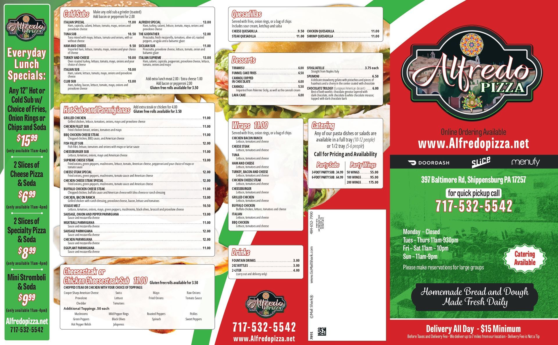Burger and Subs Menu Flyer