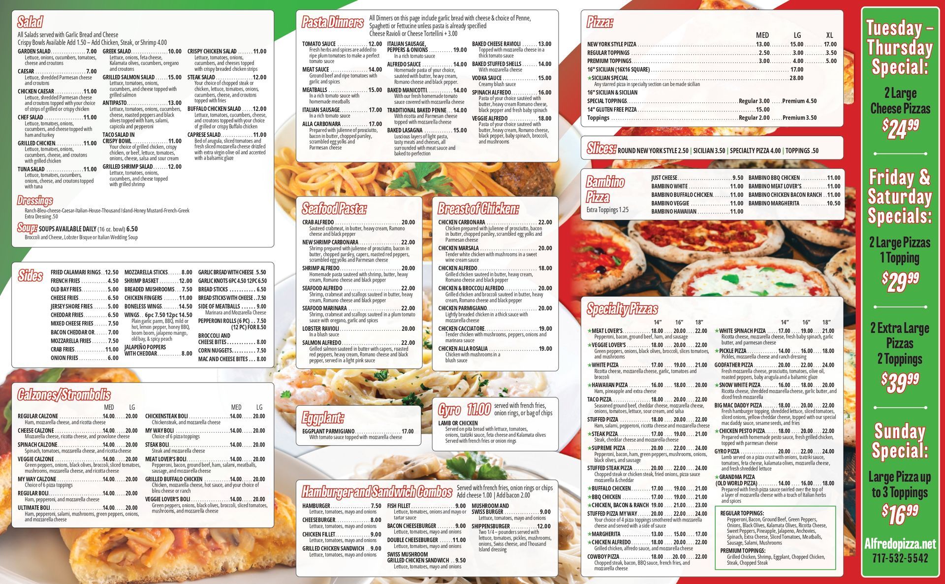 Salad and Pasta Menu Flyer