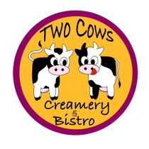 A logo for two cows creamery and bistro