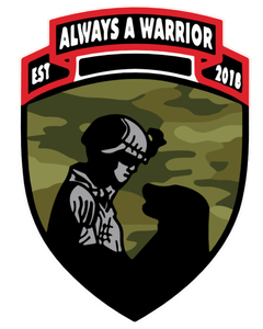 A military emblem that says always a warrior