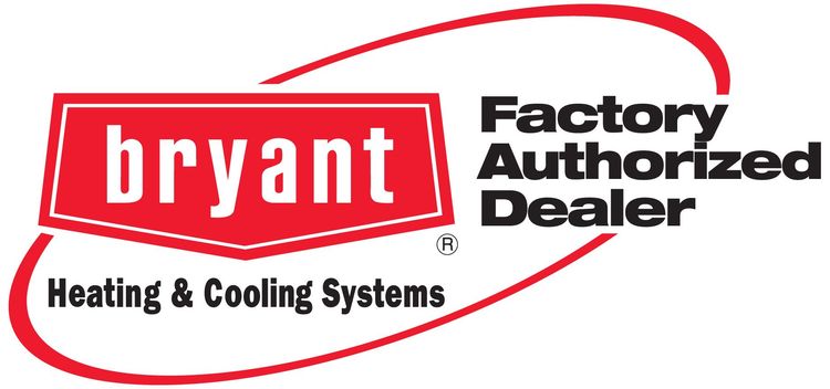 Bryant Heating & Cooling Systems logo with 'Factory Authorized Dealer' text in red, black, and white Bryant Heating & Cooling Systems logo with 'Factory Authorized Dealer' text in red, black, and white