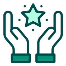 A pair of hands holding a star free icon