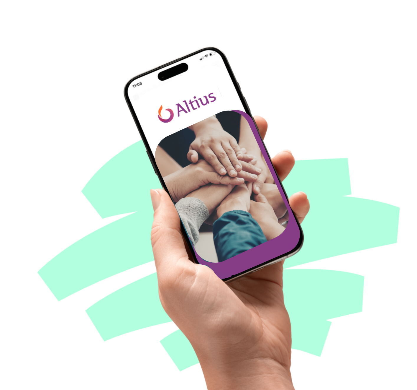 A woman in an apron is holding cleaning supplies