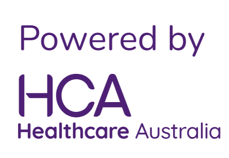 A logo that says powered by people in on a white background