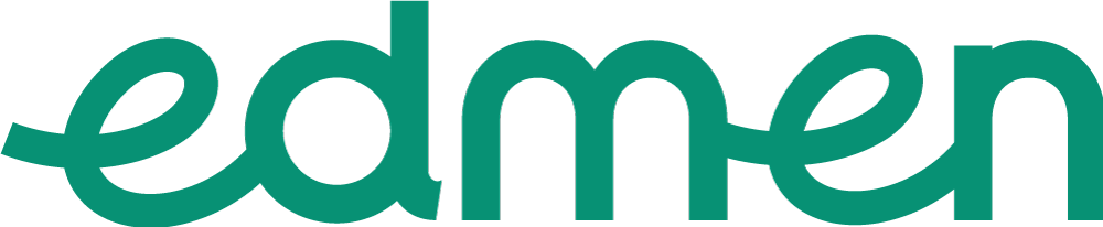 The word edmen is written in green on a white background.