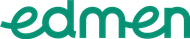 The word edmen is written in green on a white background.