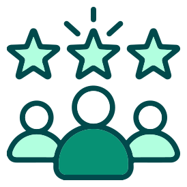 A group of people standing next to each other with three stars above them.