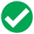 A green circle with a white check mark inside of it.