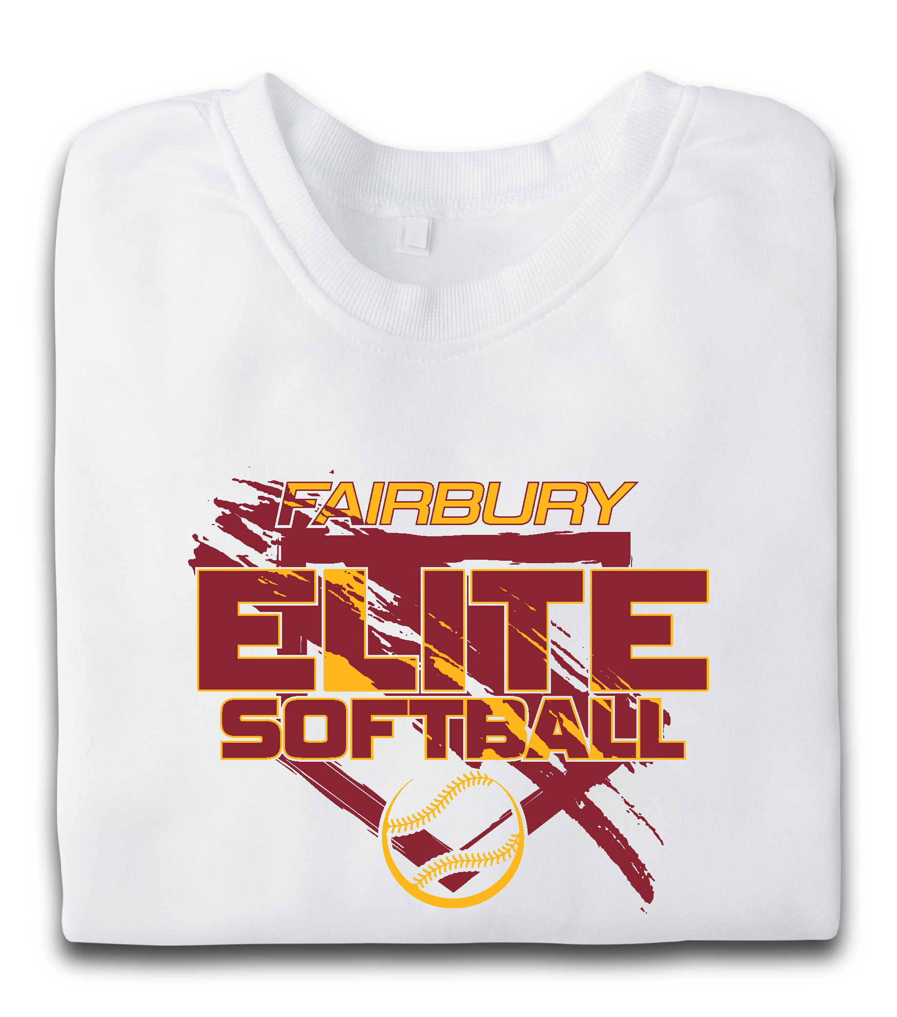 A white shirt that says elite softball on it