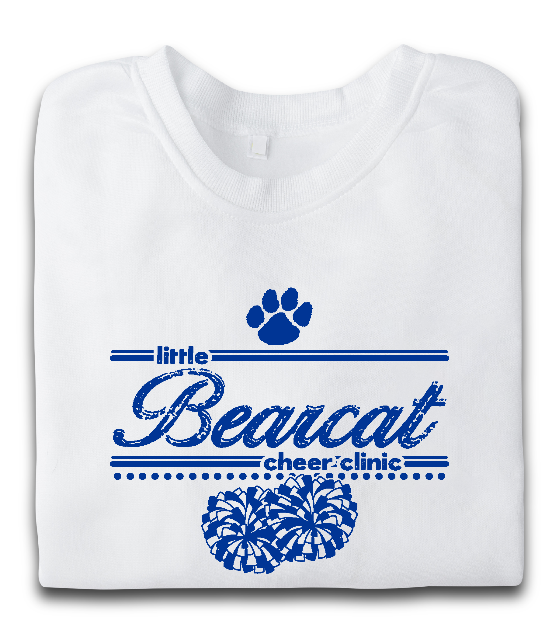 A white shirt that says little bearcat cheer clinic