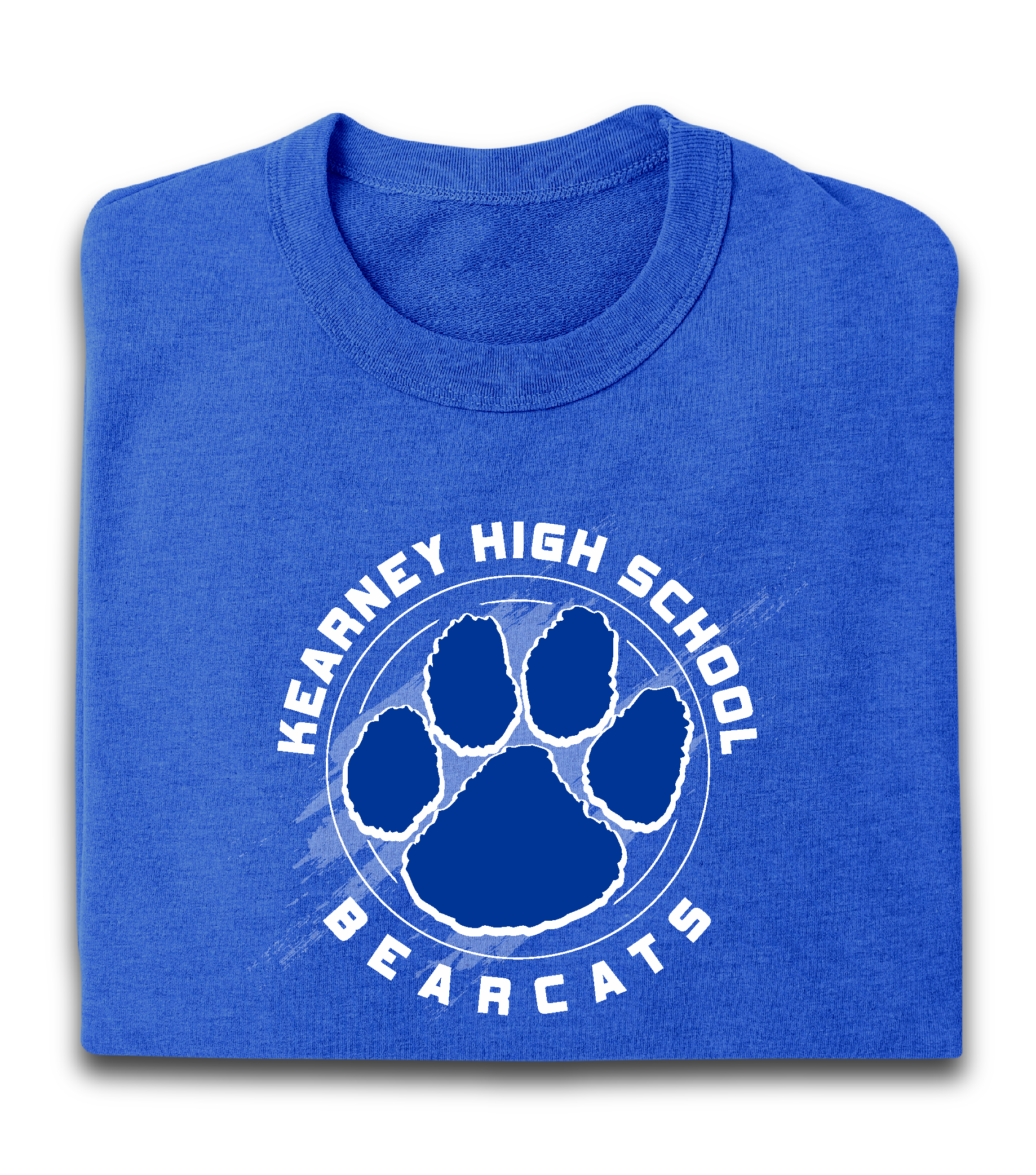 A blue shirt that says hearney high school bearcats