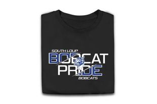 A black t-shirt with the words bobcat pride on it