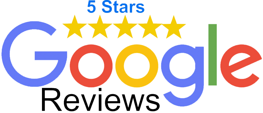 A google logo with five stars on it