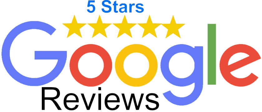 A google logo with five stars on it