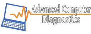 A logo for advanced computer diagnostics with a laptop on it