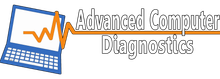 A logo for advanced computer diagnostics with a laptop