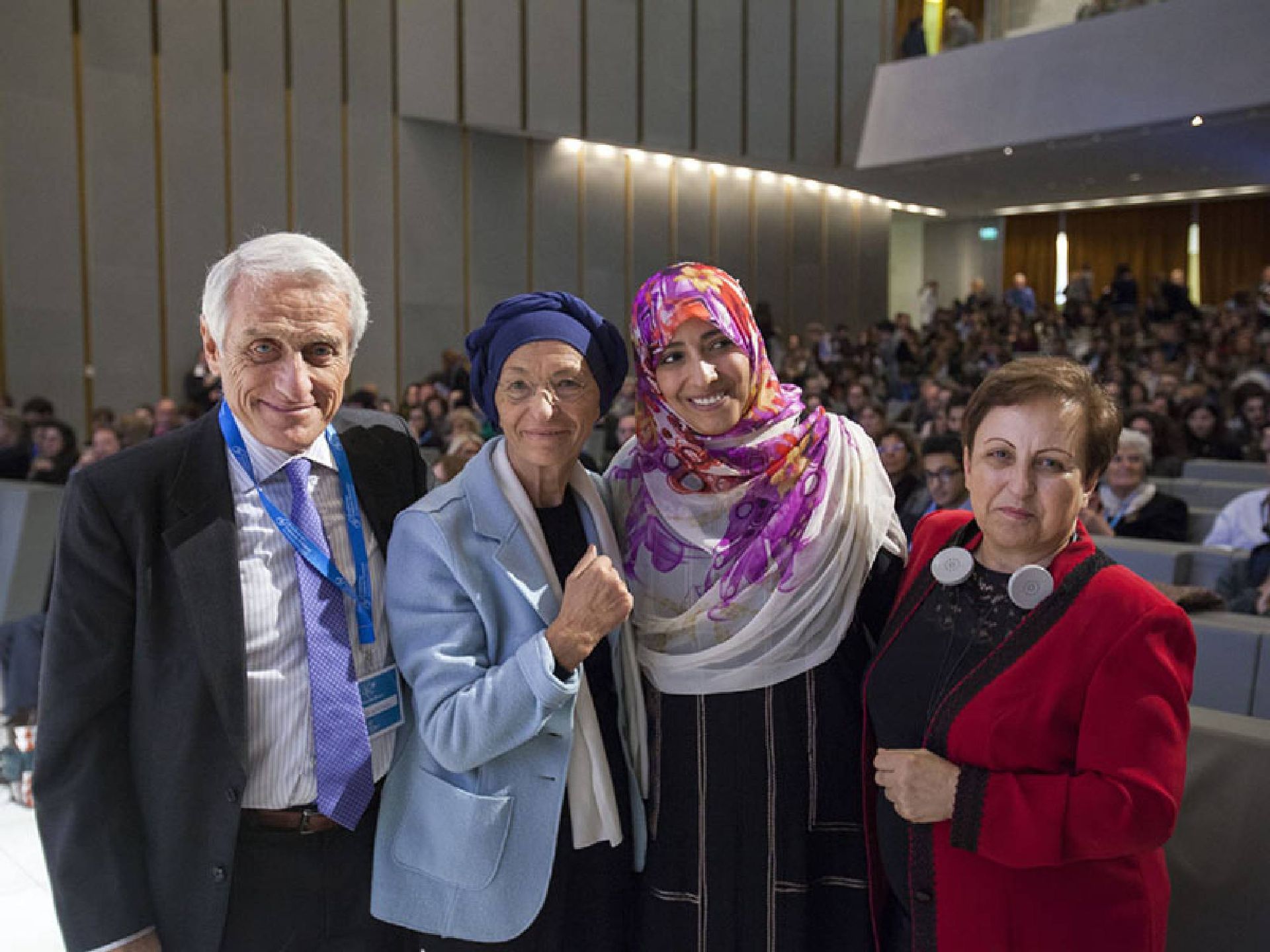 A. Martinelli, E. Bonino con i Premi Nobel per la Pace Tawakkol Karman e Shirin Ebadi