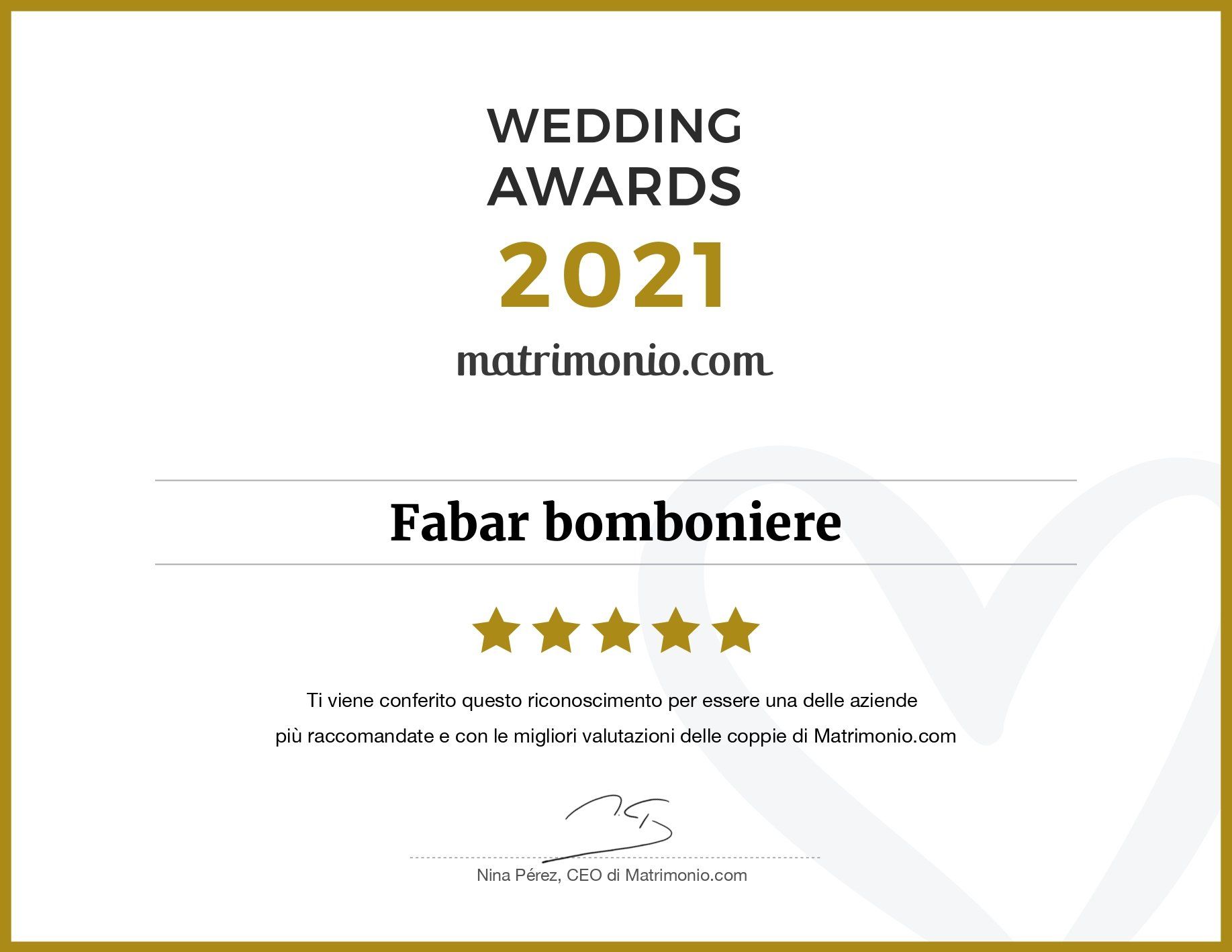 WEDDING AWARDS FABAR