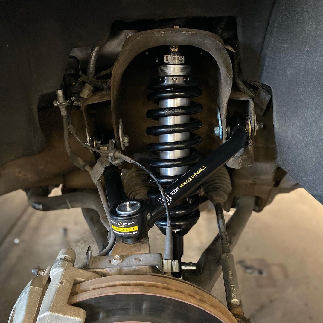 A close up of a shock absorber on a car