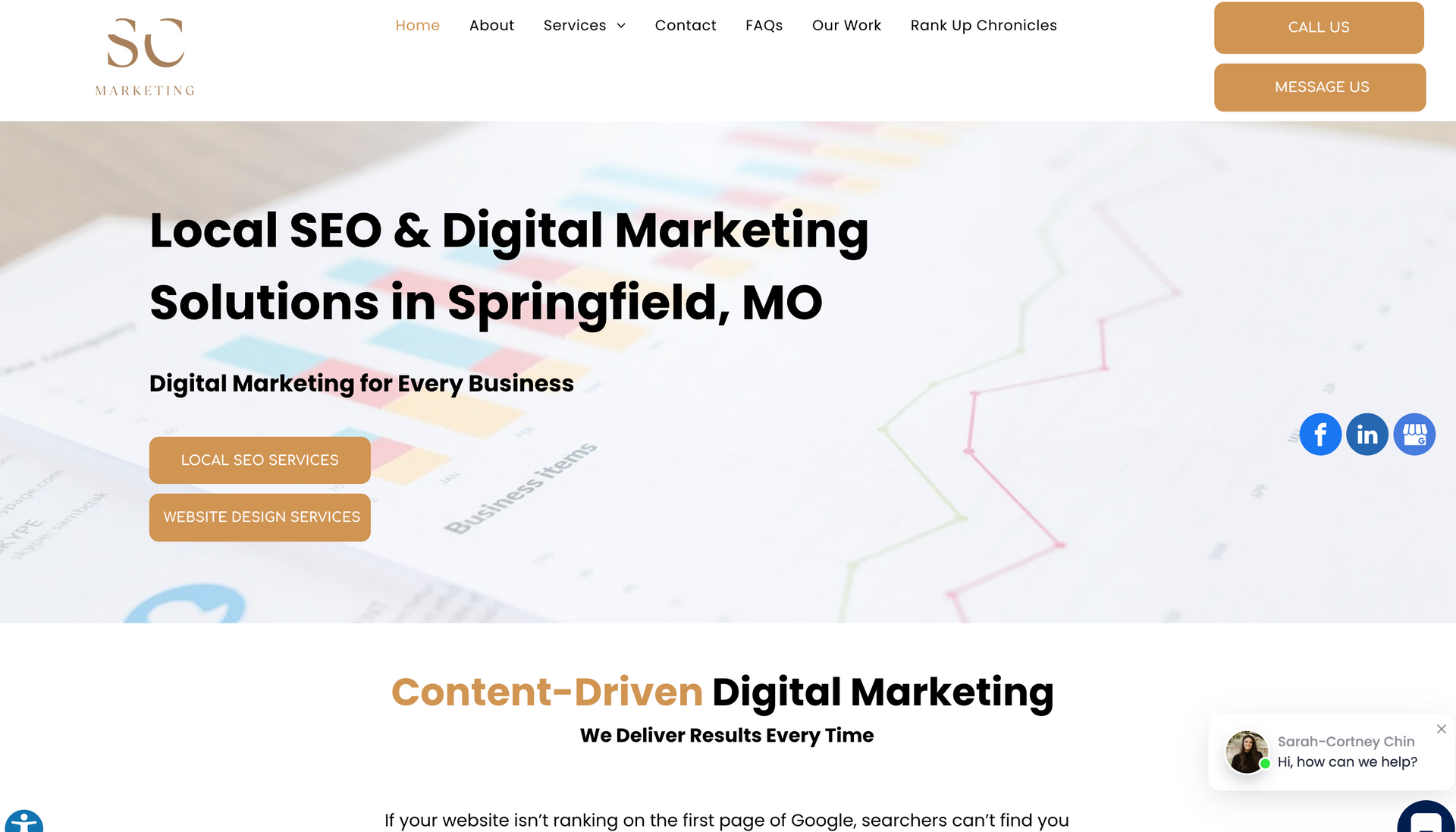A screenshot of a website for local seo and digital marketing solutions in springfield , mo
