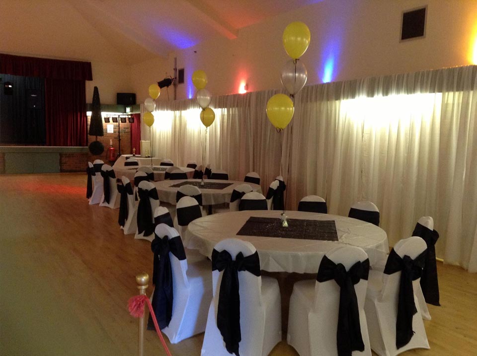 Decorated tables at Longueville Hall Function